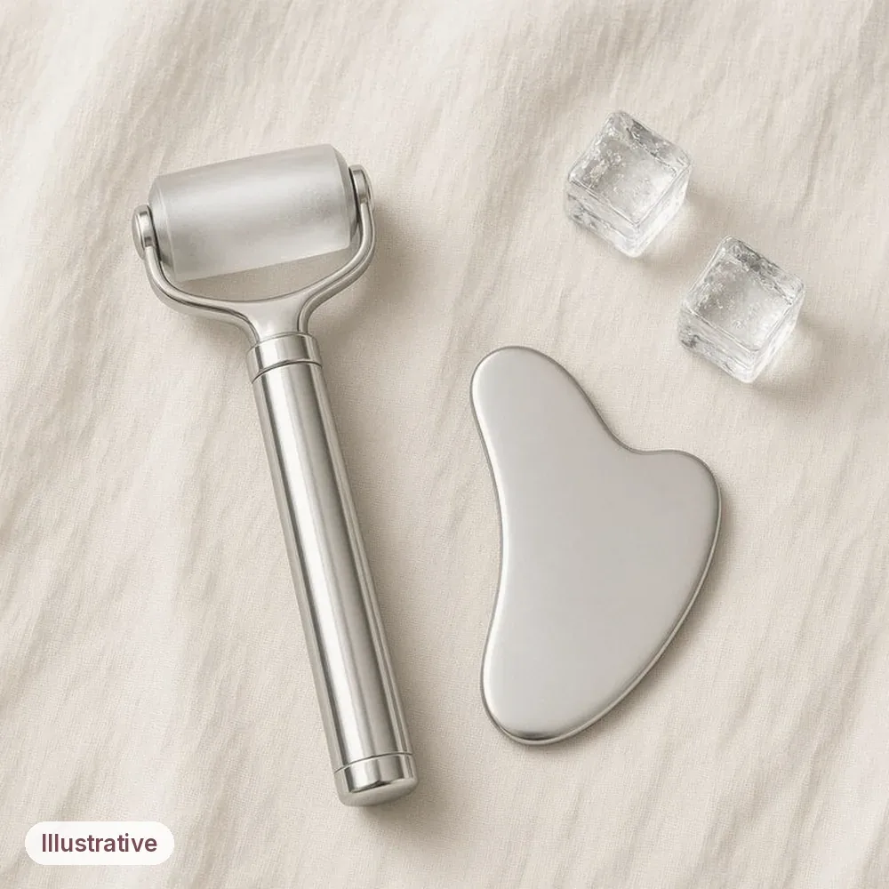 Illustration of the Cooling Massage Duo: Illustrative image · not a product photo · props not included