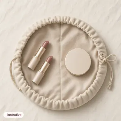 Illustration of the Lay-Flat Makeup Bag