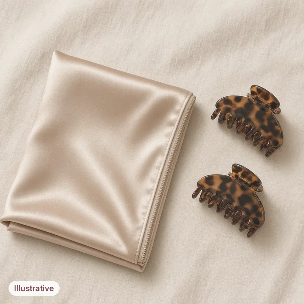 Illustration of the Satin Sleep Set: Illustrative image · not a product photo · props not included